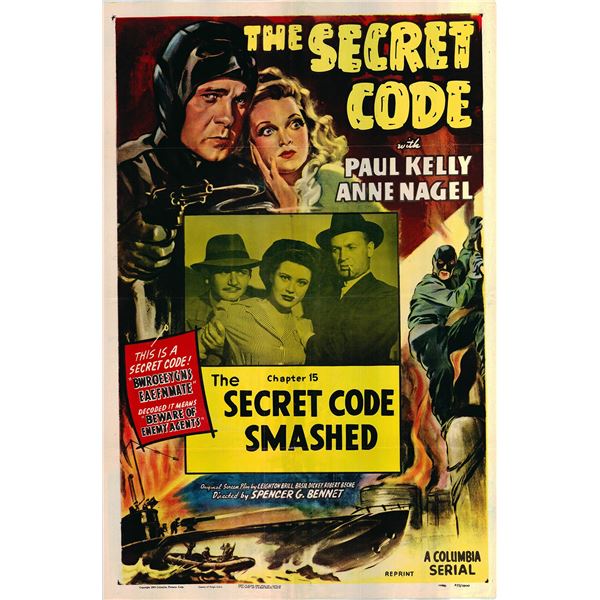 The Secret Code original 1953R vintage one sheet movie poster