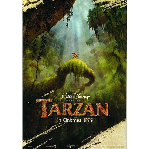 Tarzan original 1999 vintage advance one sheet movie poster