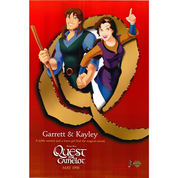 Quest for Camelot original 1998 vintage character poster - Garrett & Kayley