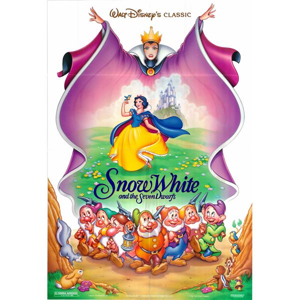 Snow White and the Seven Dwarfs original 1993R vintage one sheet movie poster