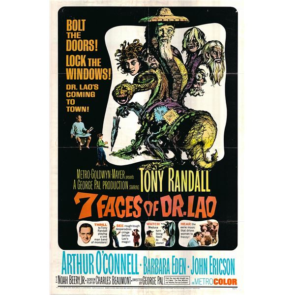 7 Faces of Dr. Lao original 1964 vintage one sheet movie poster
