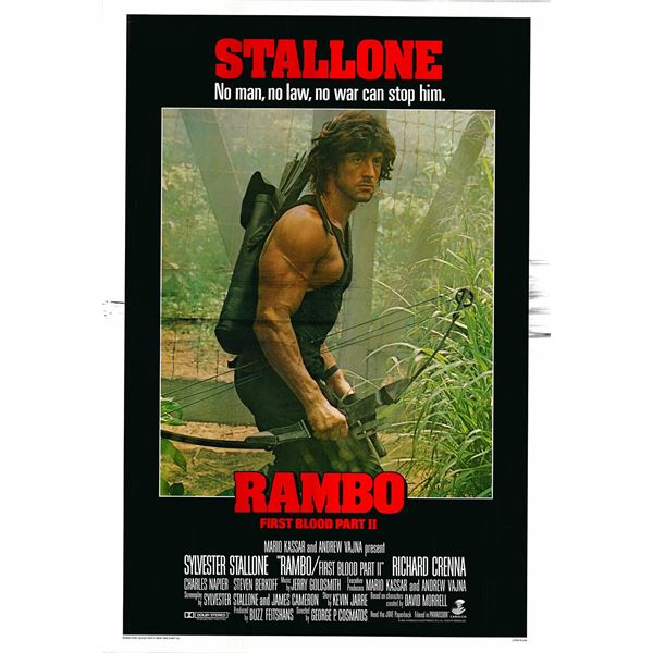 Rambo: First Blood Part II original 1985 vintage one sheet movie poster