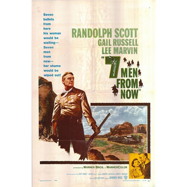 7 Men From Now original 1956 vintage one sheet movie poster