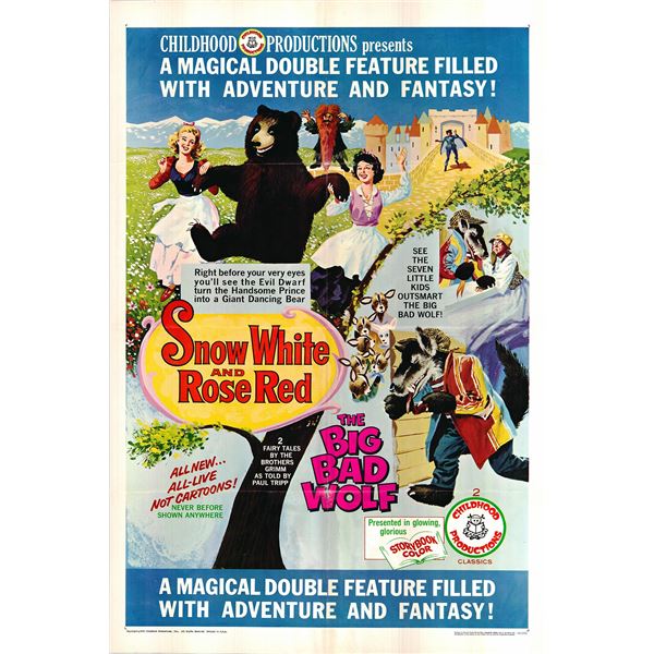 Snow White and Rose Red / The Big Bad Wolf original 1996 vintage one sheet movie poster