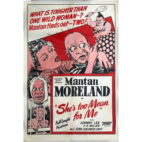 She's Too Mean for Me 1948 original vintage linen backed one sheet movie poster