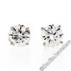 Image 2 : New Classic 14kt White Gold 0.75 ctw Round Brilliant Diamond Stud Earrings