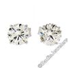 Image 3 : New Classic 14kt White Gold 0.75 ctw Round Brilliant Diamond Stud Earrings