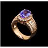 Image 4 : 14KT Rose Gold 3.75 ctw Tanzanite and Diamond Ring