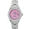 Image 3 : Rolex Ladies Stainless Steel Pink Diamond 26MM Oyster Perpetual Datejust