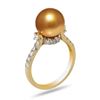 Image 2 : 10.0mm to 10.0mm Dark Golden South Sea Cultured Pearls and 0.65 ctw Diamond 18K