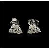 Image 1 : 14KT White Gold 0.80 ctw Diamond Earrings