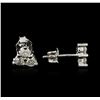 Image 2 : 14KT White Gold 0.80 ctw Diamond Earrings