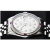 Image 4 : Rolex Mens Stainless Steel Gray Diamond & Ruby Oyster Perpetual Datejust Wristwa