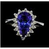 Image 2 : 3.35 ctw Tanzanite and Diamond Ring - 14KT White Gold
