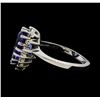 Image 3 : 3.35 ctw Tanzanite and Diamond Ring - 14KT White Gold