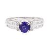 Image 2 : 1.36 ctw Sapphire and Diamond Ring - 14KT White Gold