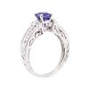 Image 4 : 1.36 ctw Sapphire and Diamond Ring - 14KT White Gold
