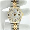 Image 3 : Rolex Mens 2 Tone MOP Ruby Diamond Channel Set Datejust 36MM Oyster Perpetual Wr