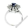 Image 5 : Vintage 14kt White Gold 0.90 ctw Round Sapphire and Diamond Flower Cluster Ring