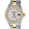 Image 1 : Rolex Ladies 26 Yellow Gold Stainless Steel Silver Diamond 26MM Datejust Wristwa