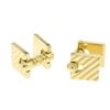 Image 1 : Authentic Cartier Men's 14K Yellow Gold Double Hinged Square Ribbed Cuff Links