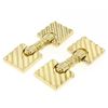 Image 2 : Authentic Cartier Men's 14K Yellow Gold Double Hinged Square Ribbed Cuff Links