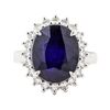 Image 2 : 11.05 ctw Sapphire And Diamond Ring - 14KT White Gold