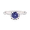 Image 2 : 0.77 ctw Sapphire and Diamond Ring - 14KT White Gold