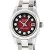 Image 1 : Rolex New Style Ladies Stainless Steel Red Vignette Diamond Quickset Datejust Wr