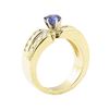 Image 4 : 1.16 ctw Blue Sapphire And Diamond Ring - 14KT Yellow Gold