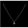 Image 2 : 0.66 ctw Diamond Pendant With Chain - 14KT White Gold