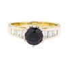 Image 2 : 1.55 ctw Sapphire and Diamond Ring - 14KT Yellow and White Gold