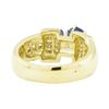 Image 3 : 1.40 ctw Round Brilliant Blue Sapphire And Diamond Ring - 14KT Yellow Gold
