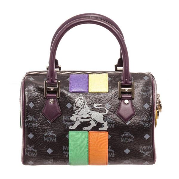 MCM Black Lion Boston Bag