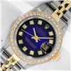 Image 1 : Rolex Ladies 2 Tone Blue Vignette VS Diamond Oyster Perpetual Datejust Wristwatc