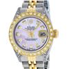 Image 1 : Rolex Ladies 26 Yellow Gold And Stainless Steel Pink MOP Lugs Oyster Perpetual D