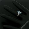 Image 3 : Vintage 14kt White Gold 1.20 ctw Marquise Aquamarine and Baguette Diamond Ring