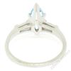 Image 8 : Vintage 14kt White Gold 1.20 ctw Marquise Aquamarine and Baguette Diamond Ring