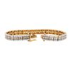 Image 3 : 8.22 ctw Princess Cut Diamond And Round Brilliant Cut Diamond Bracelet - 14KT Ro