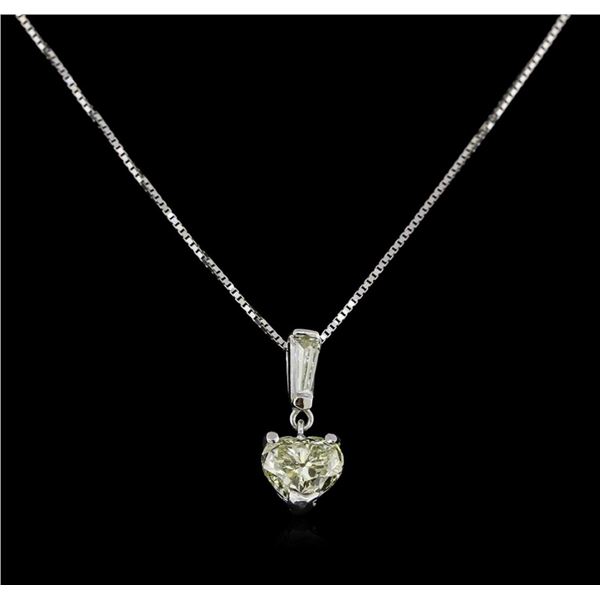 GIA Cert 1.17 ctw Diamond Pendant With Chain - 14KT White Gold