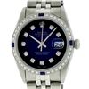 Image 2 : Rolex Mens Stainless Steel Blue Vignette Diamond & Sapphire Datejust Wristwatch
