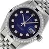 Image 3 : Rolex Mens Stainless Steel Blue Vignette Diamond & Sapphire Datejust Wristwatch