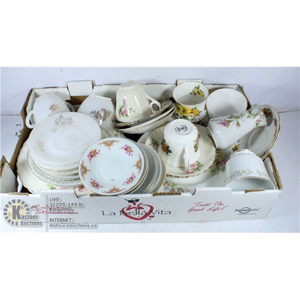 LARGE FLAT OF MISC CHINA VARIOUS BRANDS AND TYPES