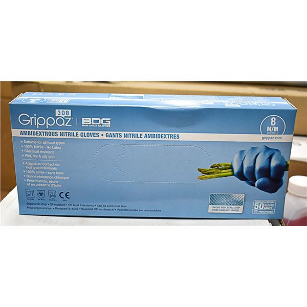 BOB DALE GRIPPAZ  AMBIDEXTROUS NITRILE GLOVES