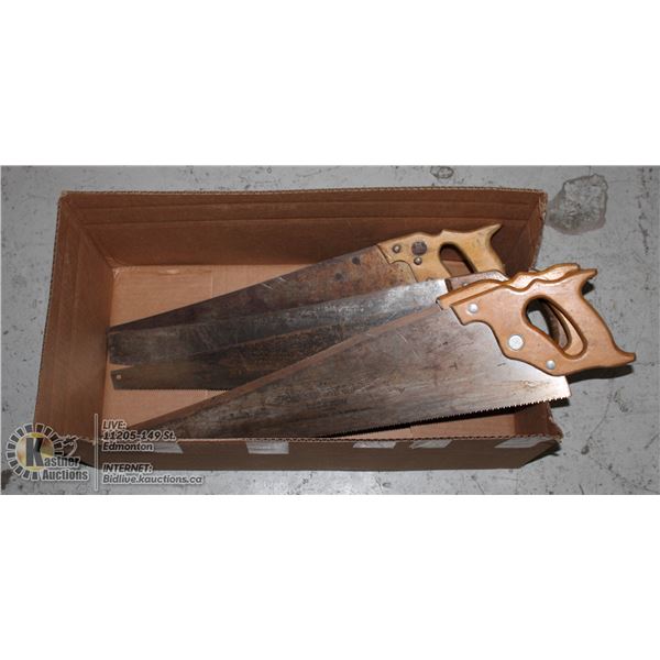 BOX OF HAND SAWS