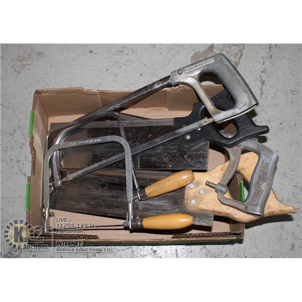 BOX OF HAND SAWS