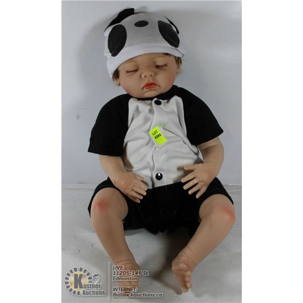 REALISTIC BABY DOLL IN PANDA OUTFIT