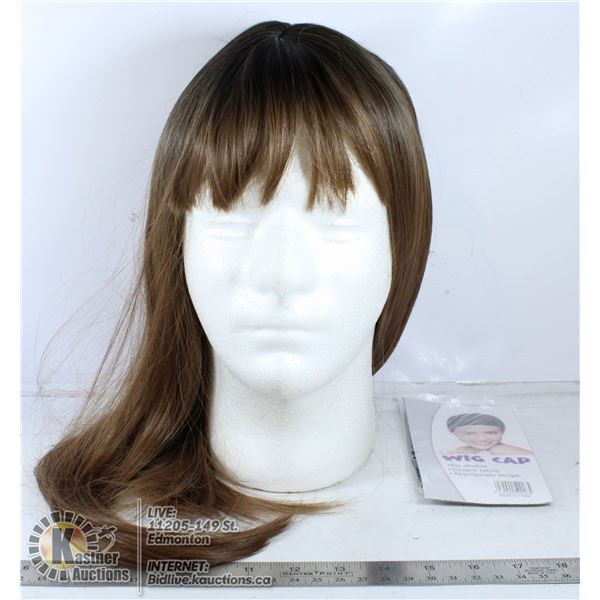 22 INCH SYNTHETIC WIG WITH HAIRNET