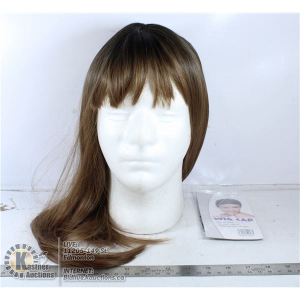 22 INCH SYNTHETIC WIG WITH HAIRNET