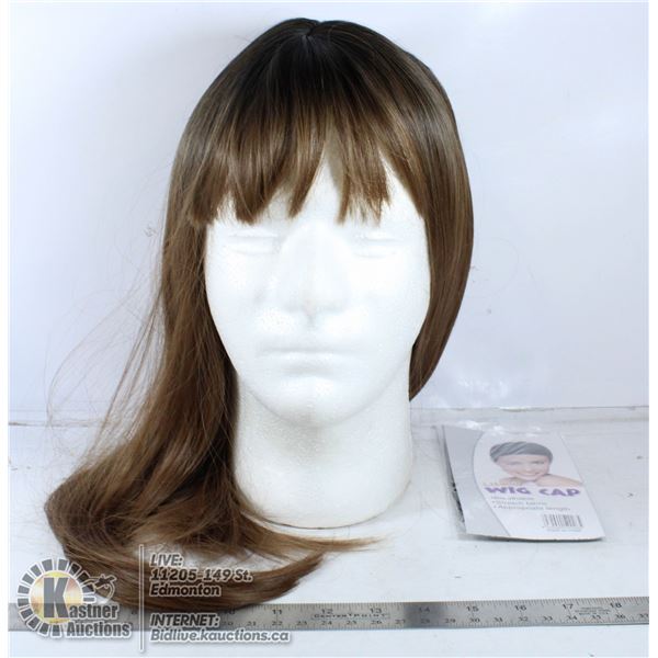 22 INCH SYNTHETIC WIG WITH HAIRNET